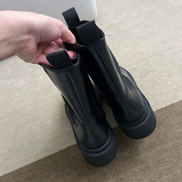 Black Leather Ankle Boots - Picture 4 of 5